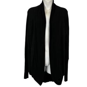 H by Bordeaux Womens Black Open Style Soft Cozy Stretch Knit Cardigan Sweater S